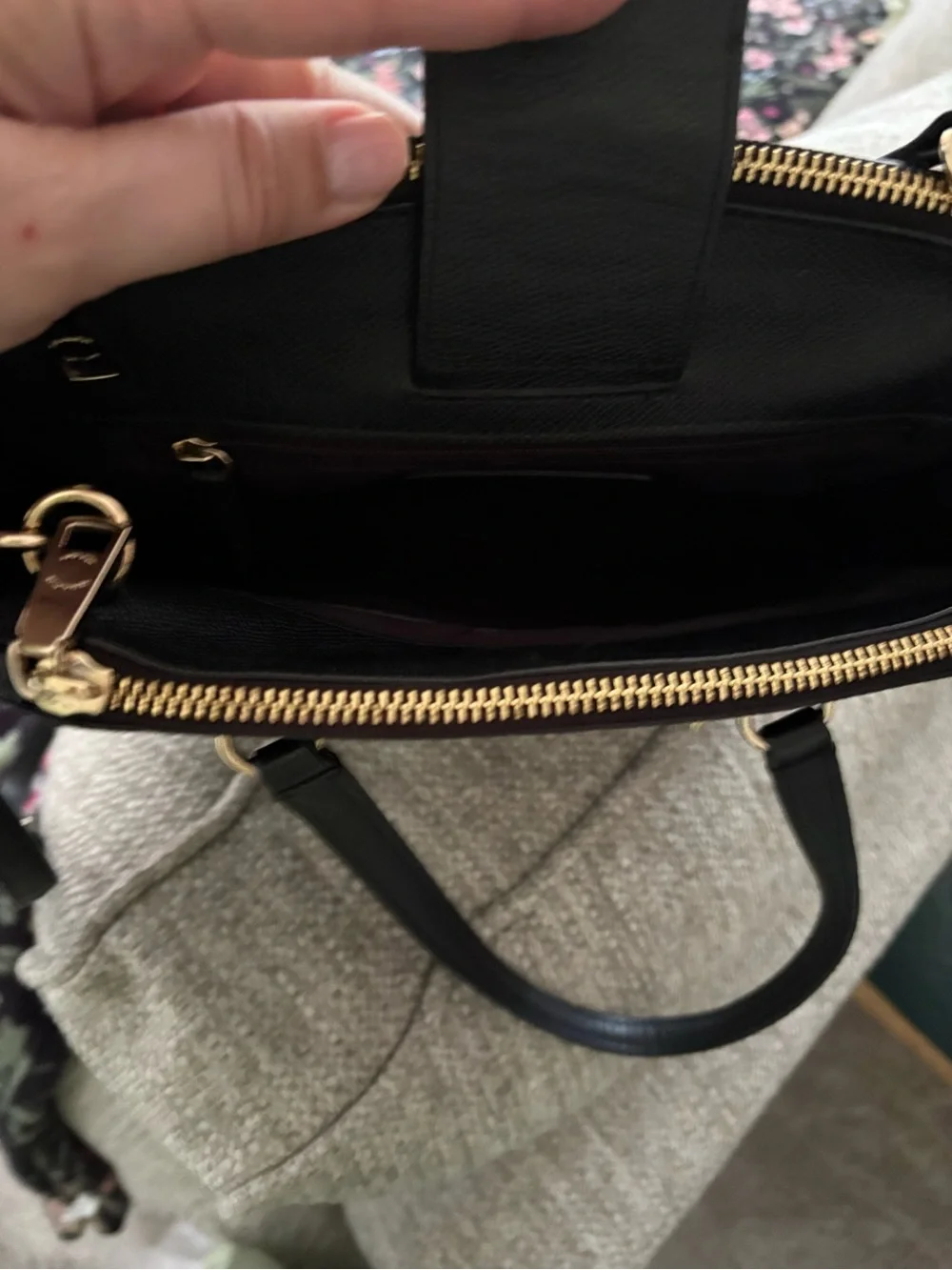 Coach Black Leather Satchel with Gold Hardware